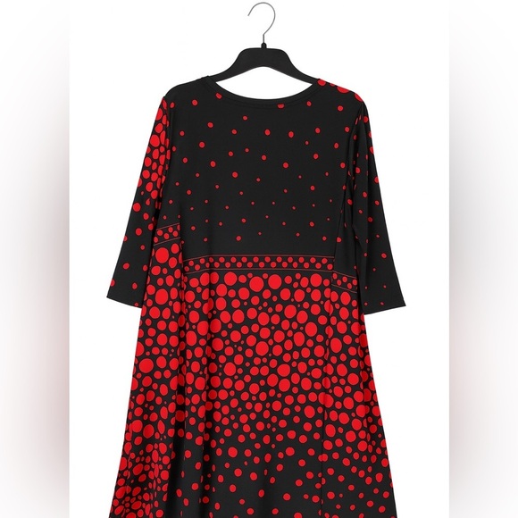 Magna Women’s Size 14/16 Black & Red Polka Dot Tunic Dress - Picture 2 of 2